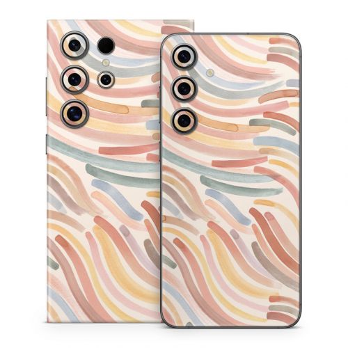 Terracotta Brushstroke Waves Samsung Galaxy S24 Series Skin