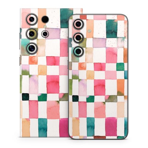 Watercolor Squares Samsung Galaxy S24 Series Skin