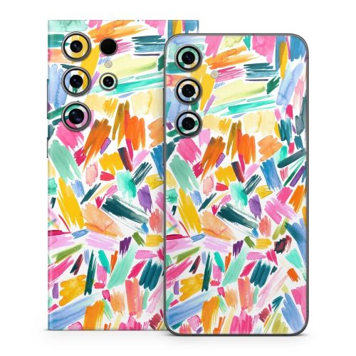Watercolor Colorful Brushstrokes Samsung Galaxy S24 Series Skin
