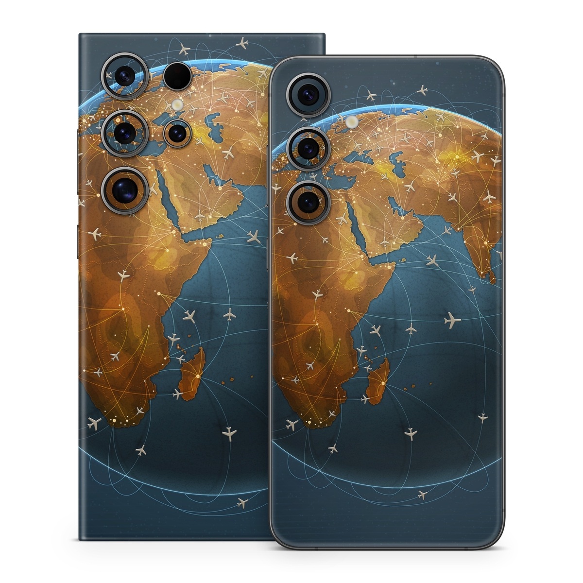Samsung Galaxy S24 Series Skin design of Planet, Earth, Astronomical object, World, Atmosphere, Globe, Space, Sky, Astronomy, Circle, with blue, yellow, brown colors