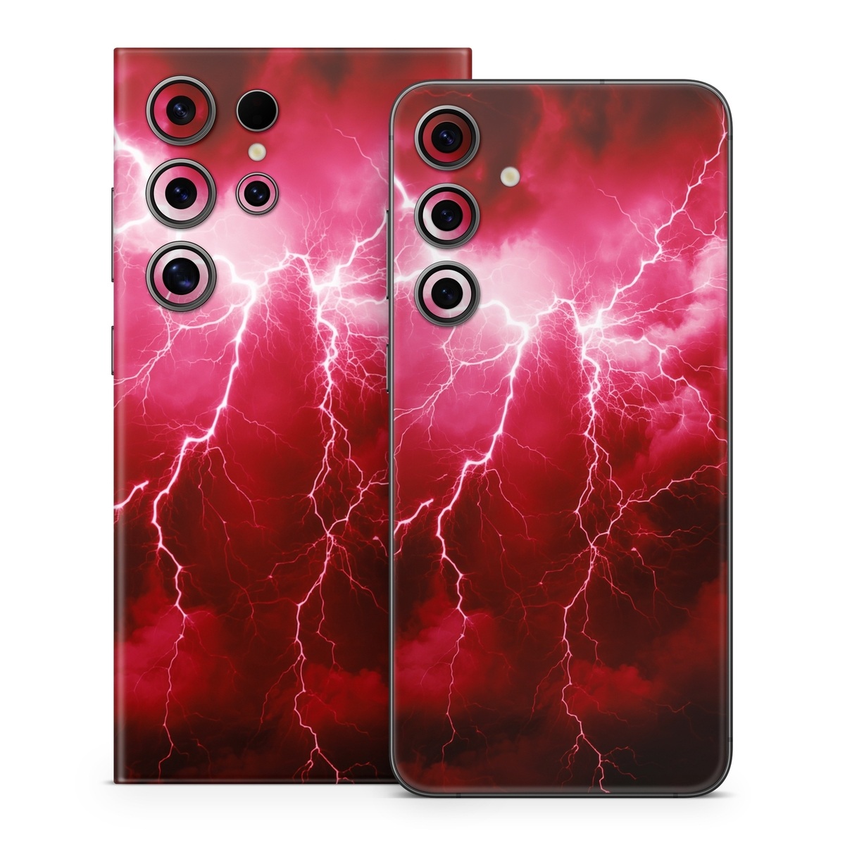 Samsung Galaxy S24 Series Skin design of Thunder, Atmosphere, Sky, Light, Purple, Lighting, Water, Thunderstorm, Electricity, Pink, with black, red colors