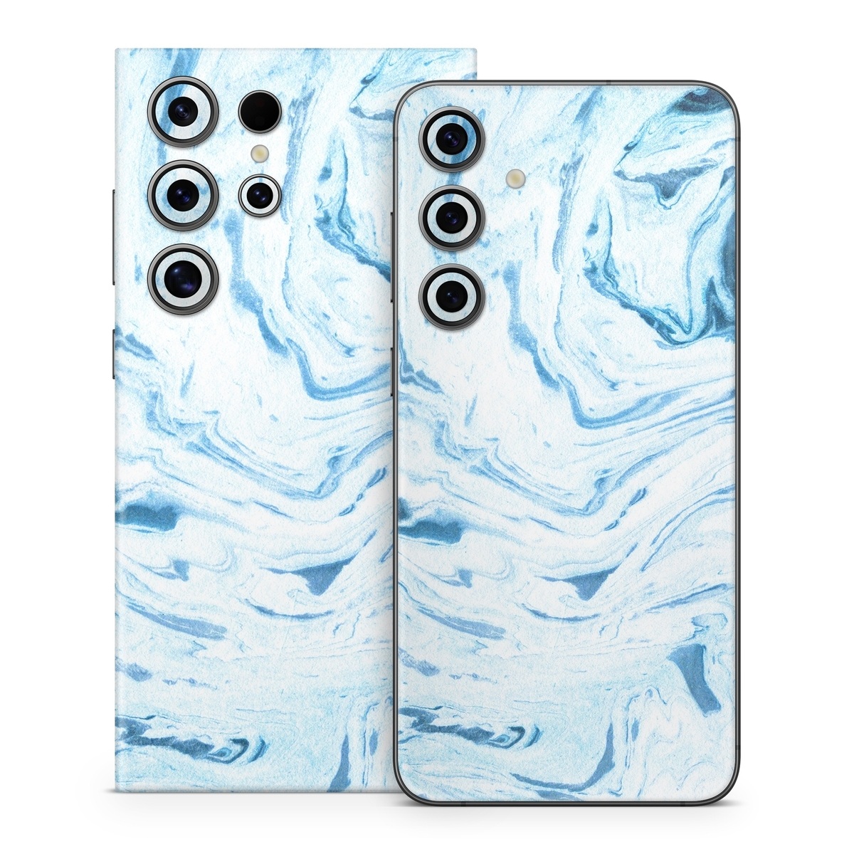 Samsung Galaxy S24 Series Skin design of Water, Aqua, Wind wave, Drawing, Painting, Wave, Pattern, Art, with blue colors