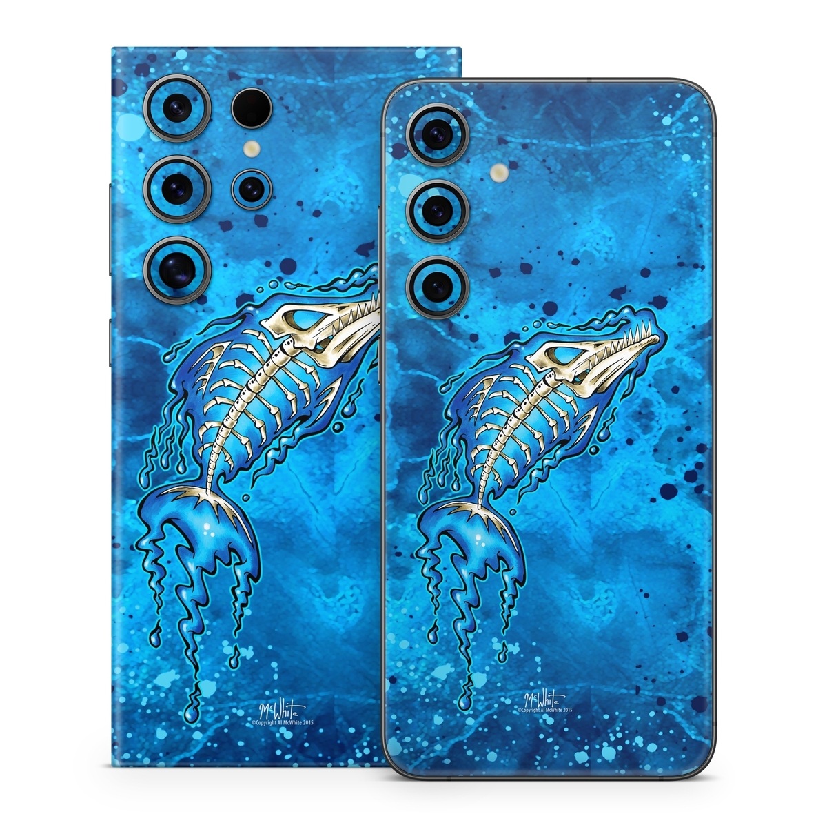 Samsung Galaxy S24 Series Skin design of Blue, Water, Aqua, Electric blue, Illustration, Graphic design, Liquid, Graphics, Marine biology, Art, with blue, white colors