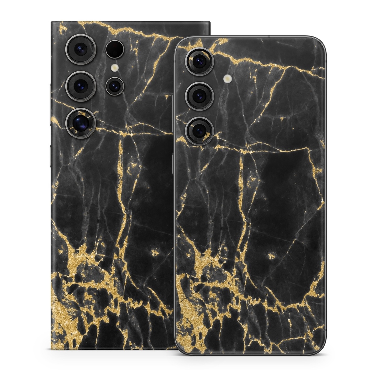 Samsung Galaxy S24 Series Skin design of Black, Yellow, Water, Brown, Branch, Leaf, Rock, Tree, Marble, Sky, with black, yellow colors