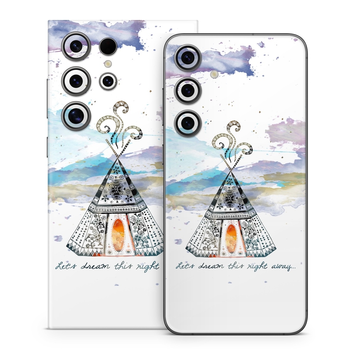 Samsung Galaxy S24 Series Skin design of Illustration, Art, Graphics, Pole, Drawing, with blue, yellow, black, orange, purple colors