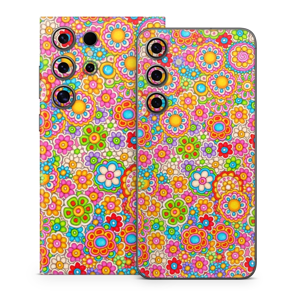 Samsung Galaxy S24 Series Skin design of Pattern, Design, Textile, Visual arts, with pink, red, orange, yellow, green, blue, purple colors