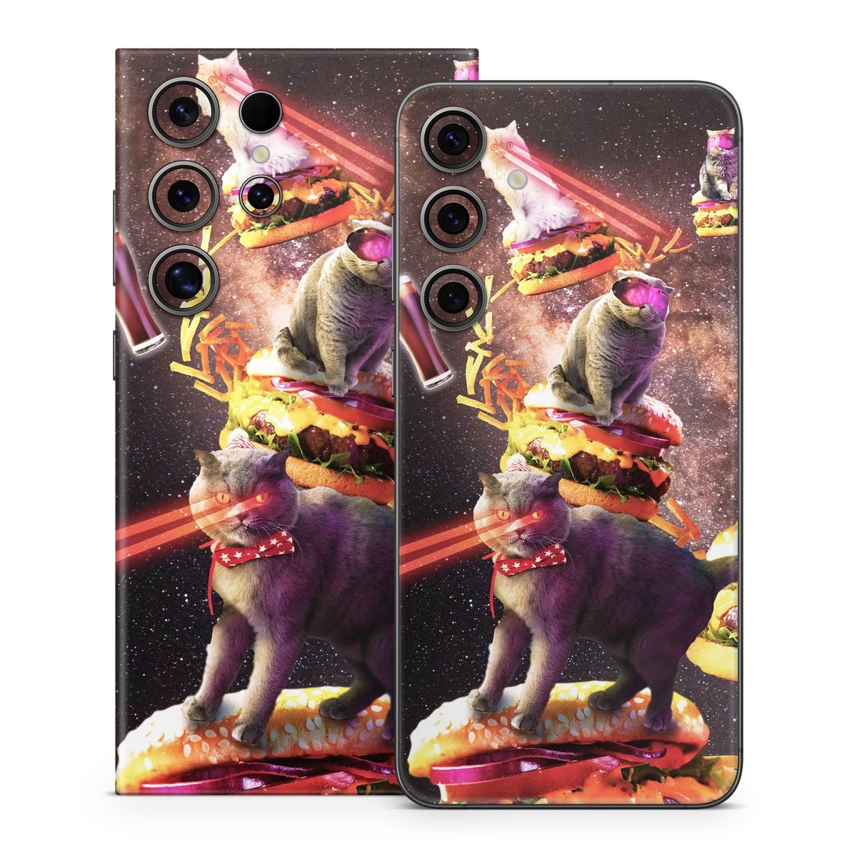 Samsung Galaxy S24 Series Skin design of Circus, Performance, Event, Graphic design, Art, Illustration, Fictional character, with black, white, purple, brown, gray, yellow, green colors