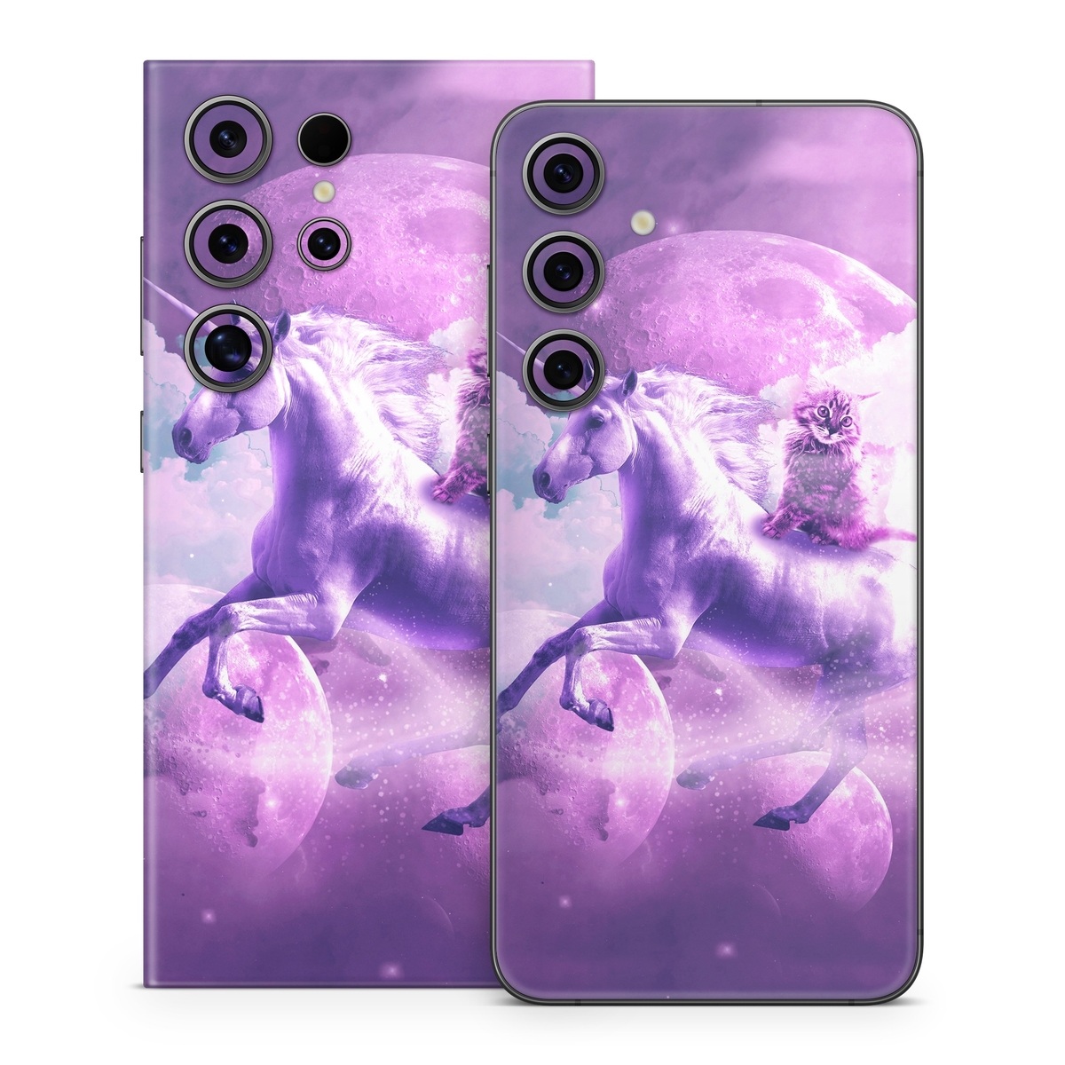 Samsung Galaxy S24 Series Skin design of Unicorn, Purple, Fictional character, Mythical creature, Violet, Cg artwork, Illustration, Mythology, with white, purple, blue, gray, black colors