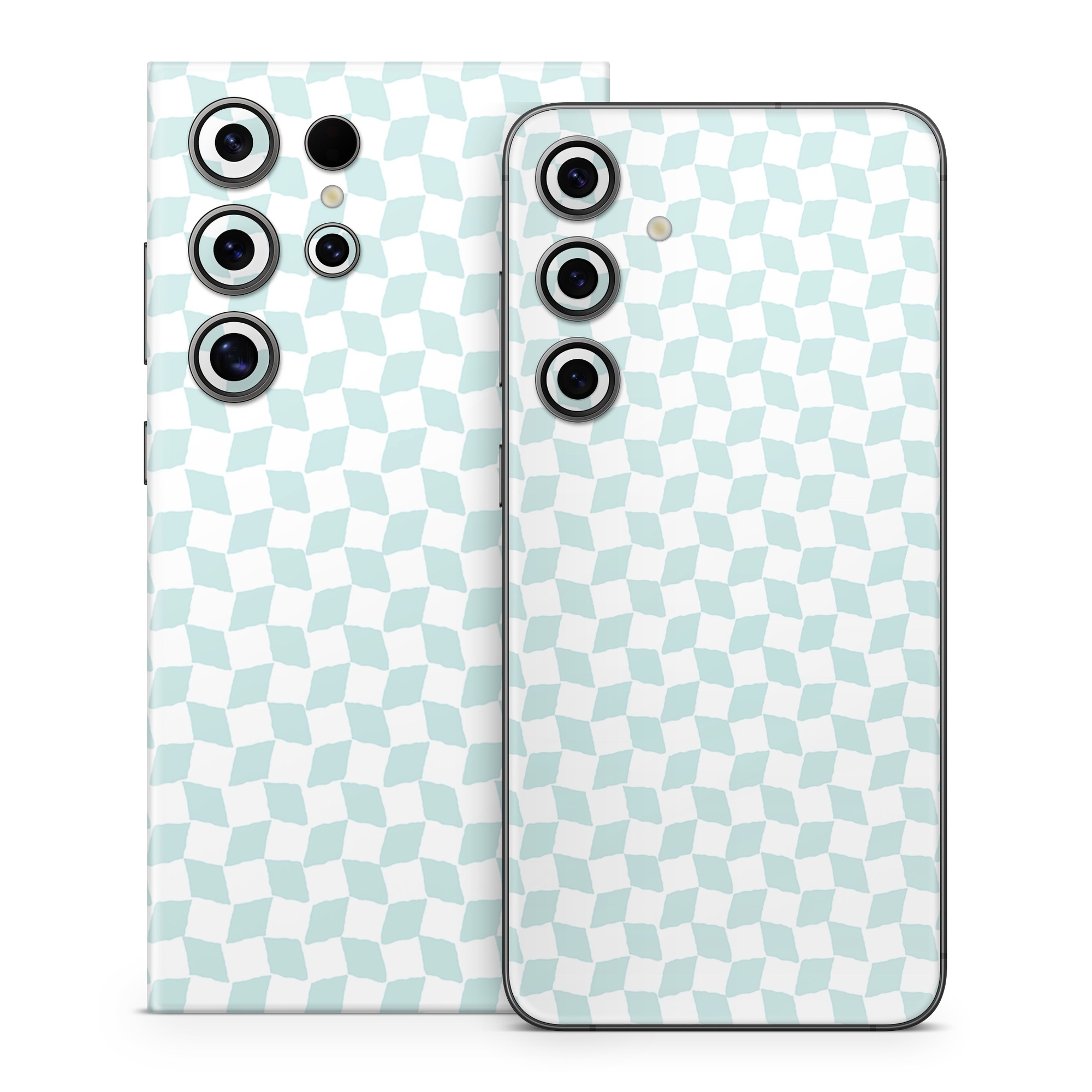 Samsung Galaxy S24 Series Skin design of Blue, Azure, Art, Font, Aqua, Rectangle, Floor, Flooring, Material property, Symmetry, with white, blue colors