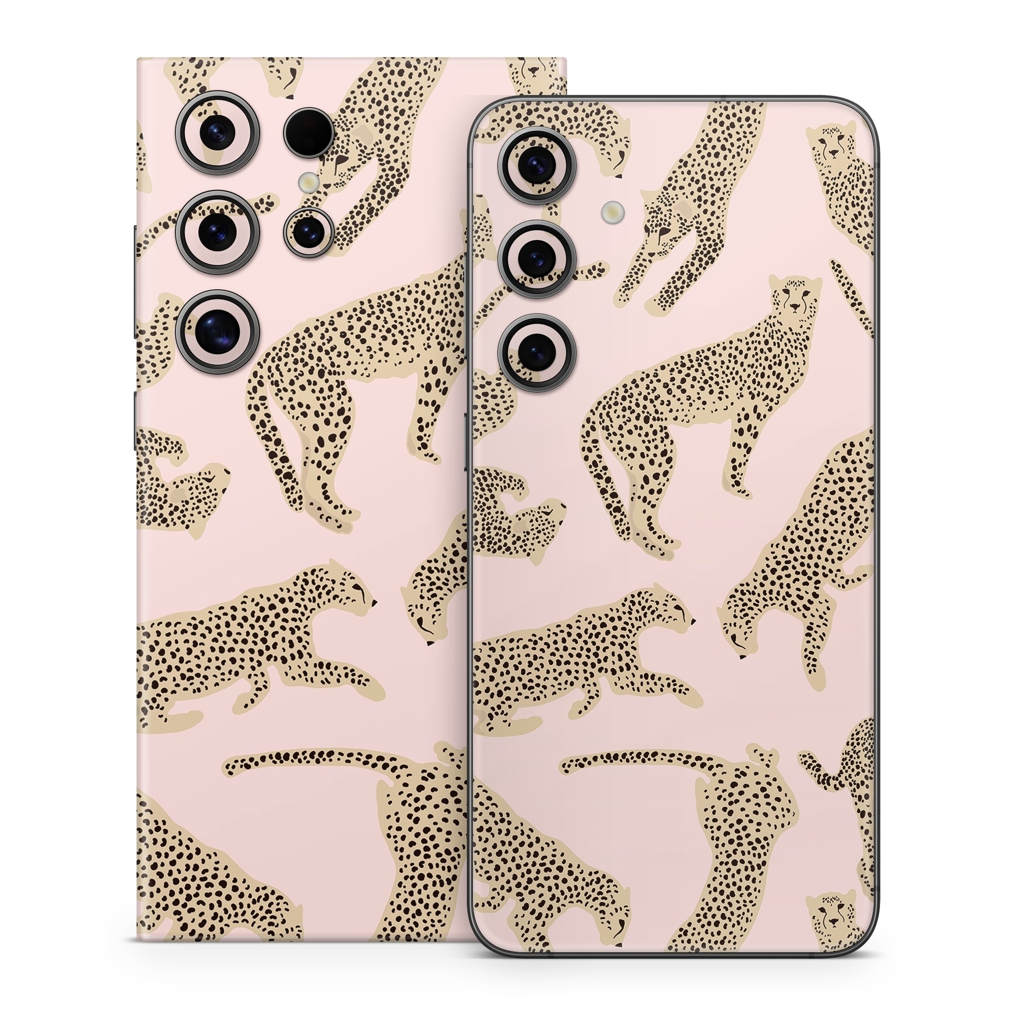 Samsung Galaxy S24 Series Skin design of Hair, Vertebrate, White, Organ, Textile, Organism, Mammal, Felidae, Font, Line, with pink, yellow, black colors
