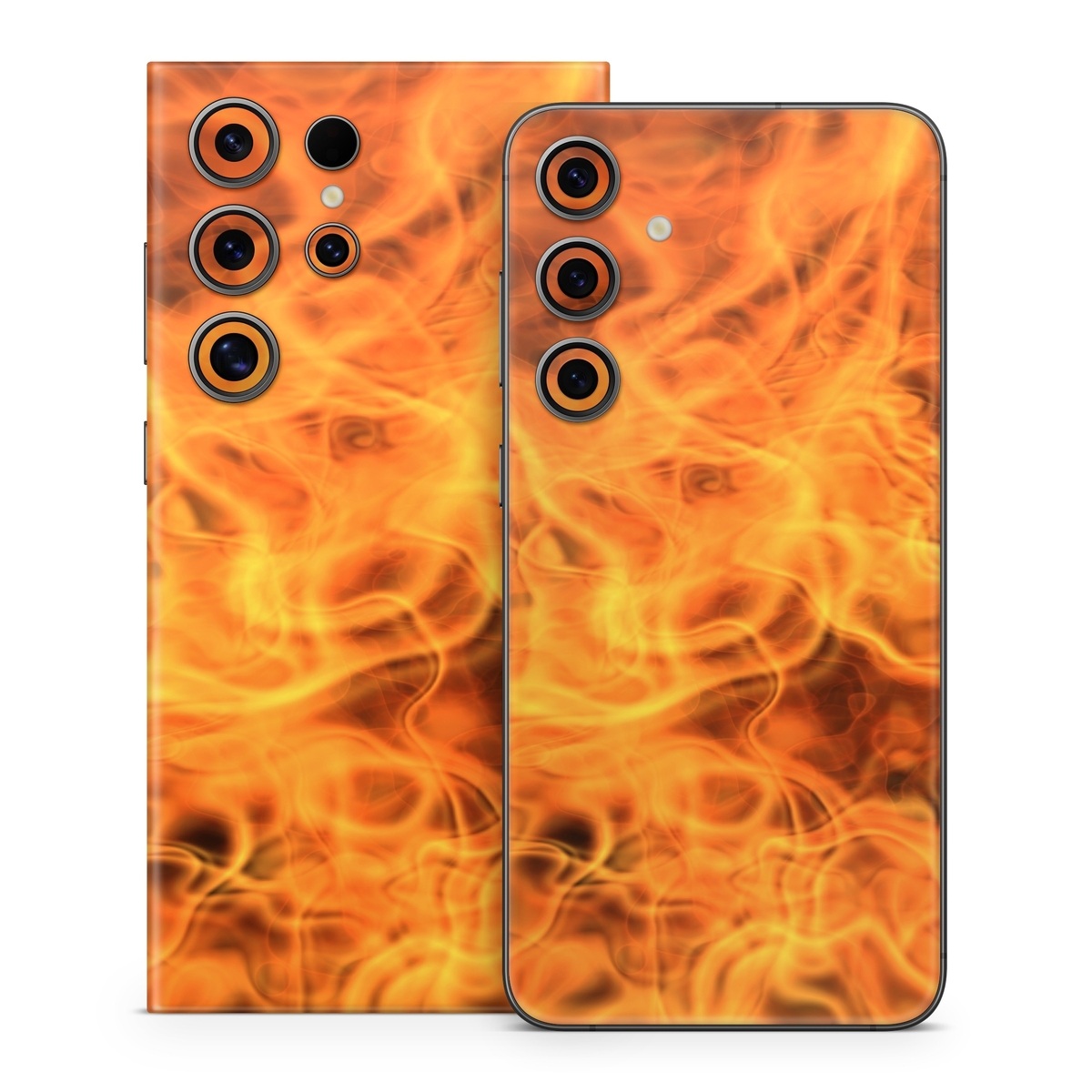 Samsung Galaxy S24 Series Skin design of Flame, Fire, Heat, Orange, with red, orange, black colors