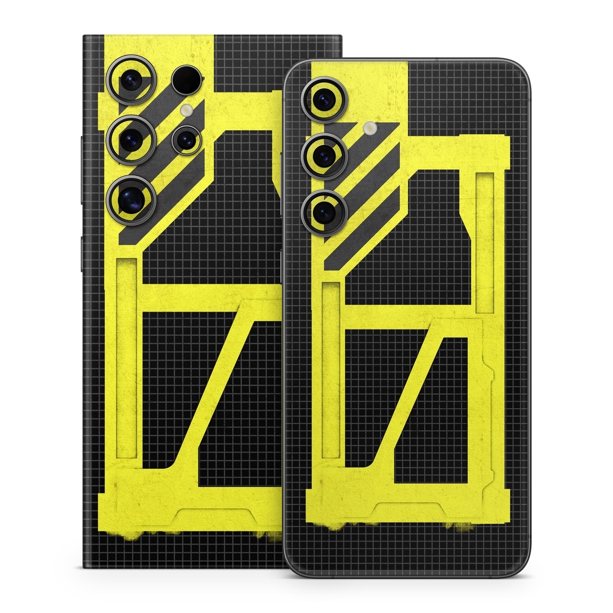 Samsung Galaxy S24 Series Skin design of Yellow, Green, Font, Pattern, Graphic design, with black, yellow, gray, blue, green colors