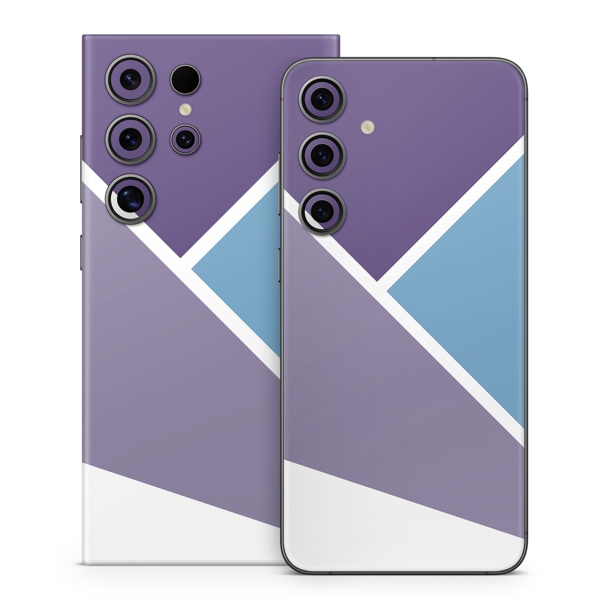 Samsung Galaxy S24 Series Skin design of Violet, Purple, Turquoise, Line, Pattern, Design, Graphic design, Font, Triangle, Magenta, with white, blue, purple colors