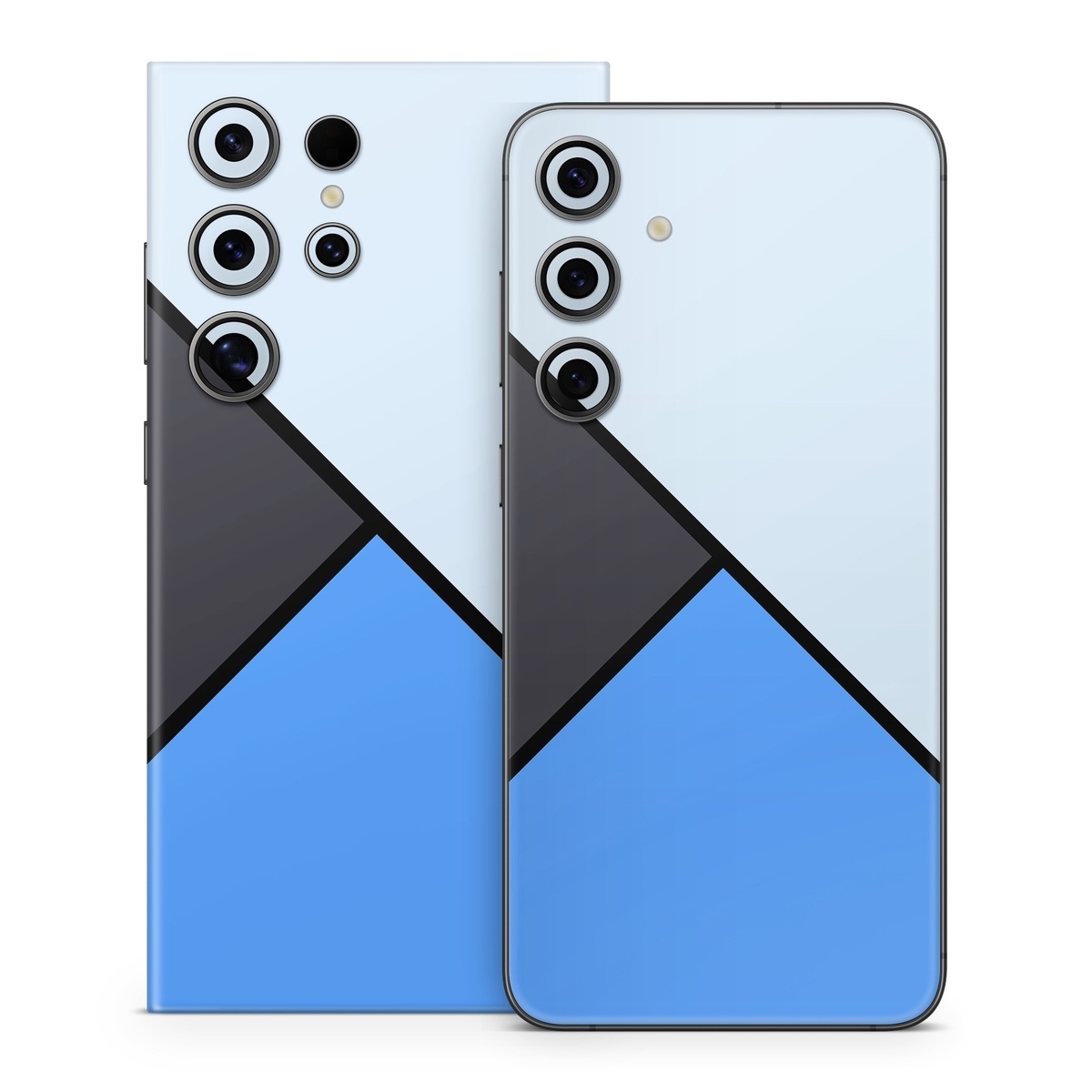 Samsung Galaxy S24 Series Skin design of Blue, Line, Cobalt blue, Triangle, Azure, Electric blue, Parallel, Symmetry, Font, with blue, gray, black colors