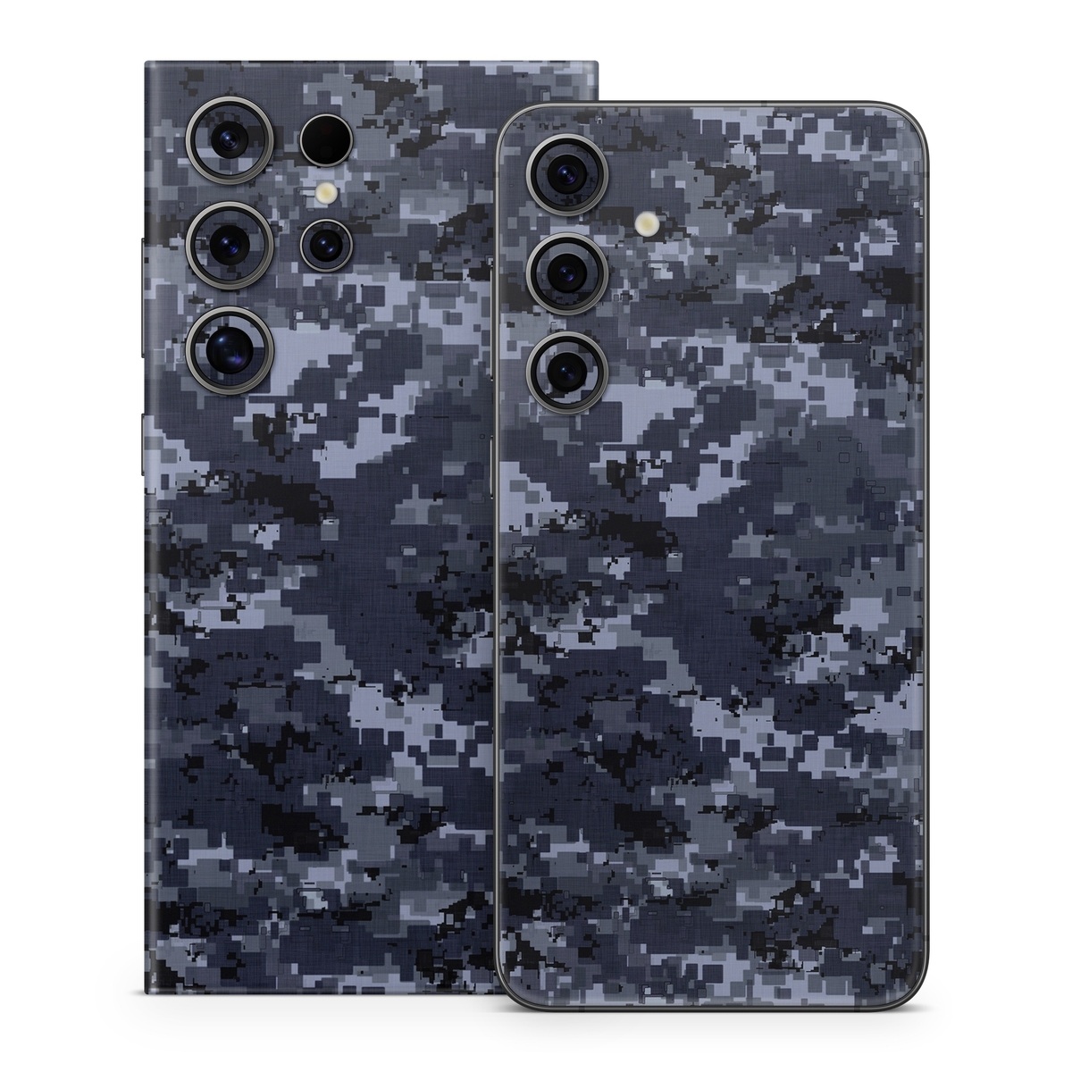 Samsung Galaxy S24 Series Skin design of Military camouflage, Black, Pattern, Blue, Camouflage, Design, Uniform, Textile, Black-and-white, Space, with black, gray, blue colors