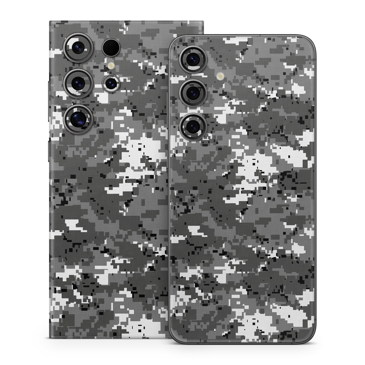 Samsung Galaxy S24 Series Skin design of Military camouflage, Pattern, Camouflage, Design, Uniform, Metal, Black-and-white, with black, gray colors