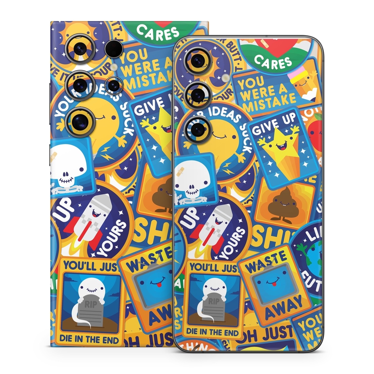 Samsung Galaxy S24 Series Skin design of Pattern, Visual arts, Design, Art, Mosaic, Psychedelic art, with blue, yellow, orange, white, green, red, gray colors