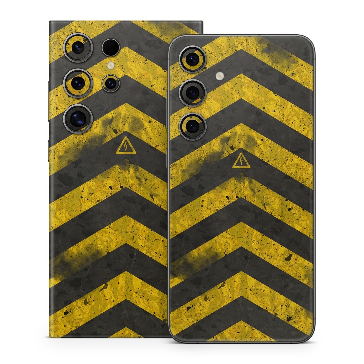 Samsung Galaxy S24 Series Skin design of Colorfulness, Road surface, Yellow, Rectangle, Asphalt, Font, Material property, Parallel, Tar, Tints and shades, with black, gray, yellow colors