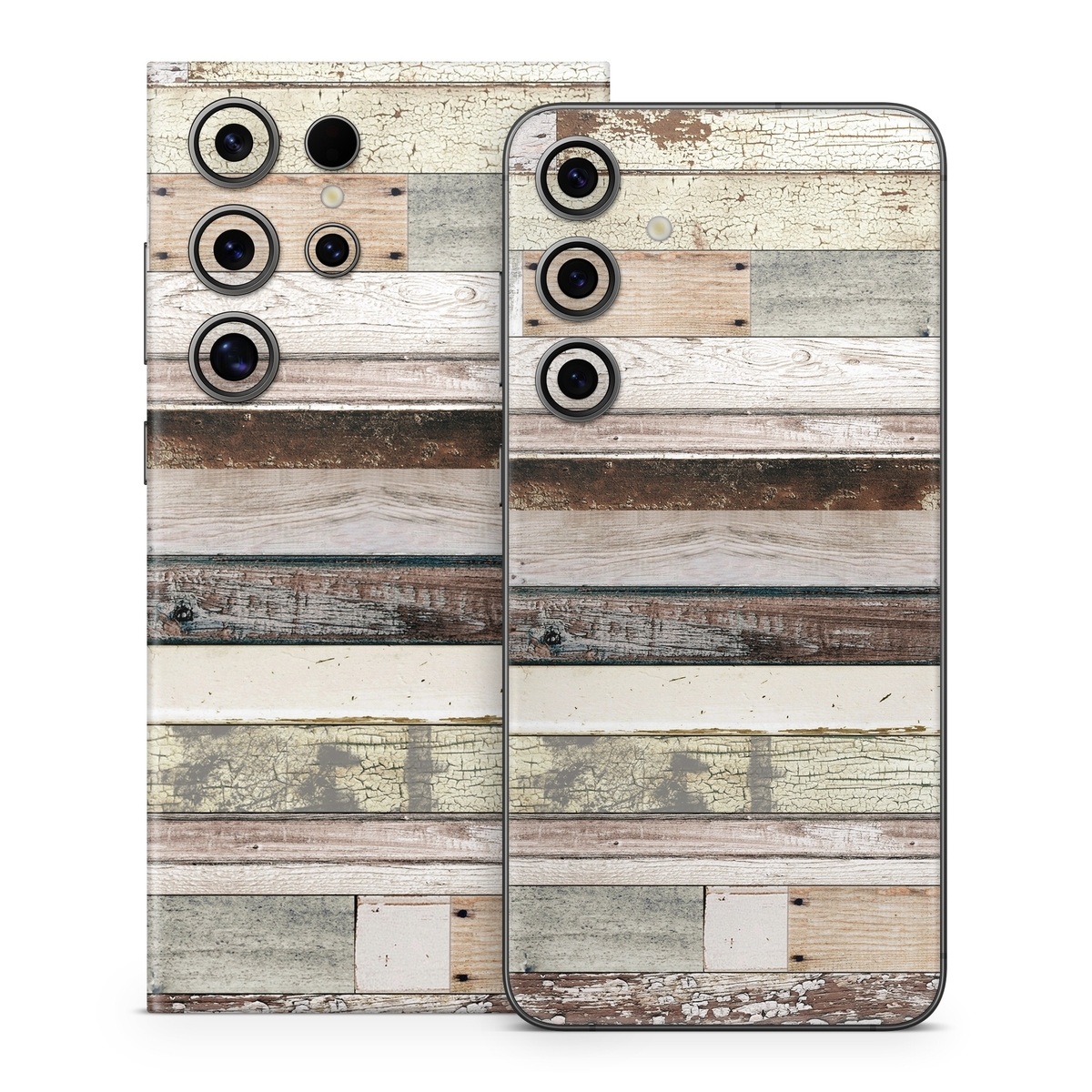 Samsung Galaxy S24 Series Skin design of Wood, Wall, Plank, Line, Lumber, Wood stain, Beige, Parallel, Hardwood, Pattern, with brown, white, gray, yellow colors