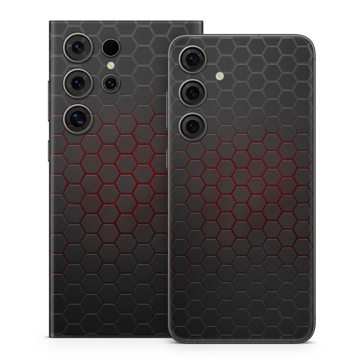 Samsung Galaxy S24 Series Skin design of Black, Pattern, Metal, Design, Mesh, Carbon, Space, Wallpaper, with black, red colors