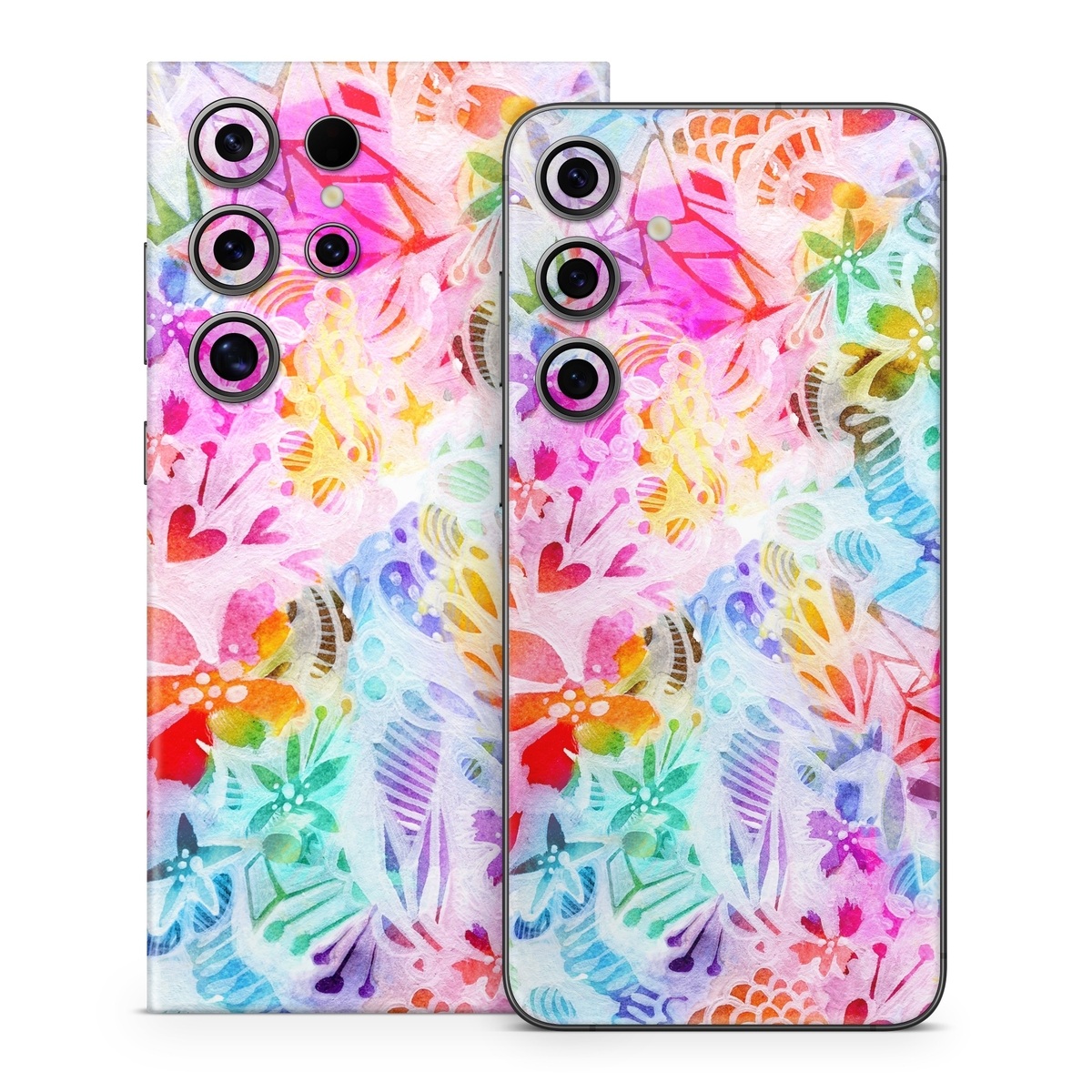 Samsung Galaxy S24 Series Skin design of Pattern, Design, Textile, Art, with gray, pink, purple, blue colors