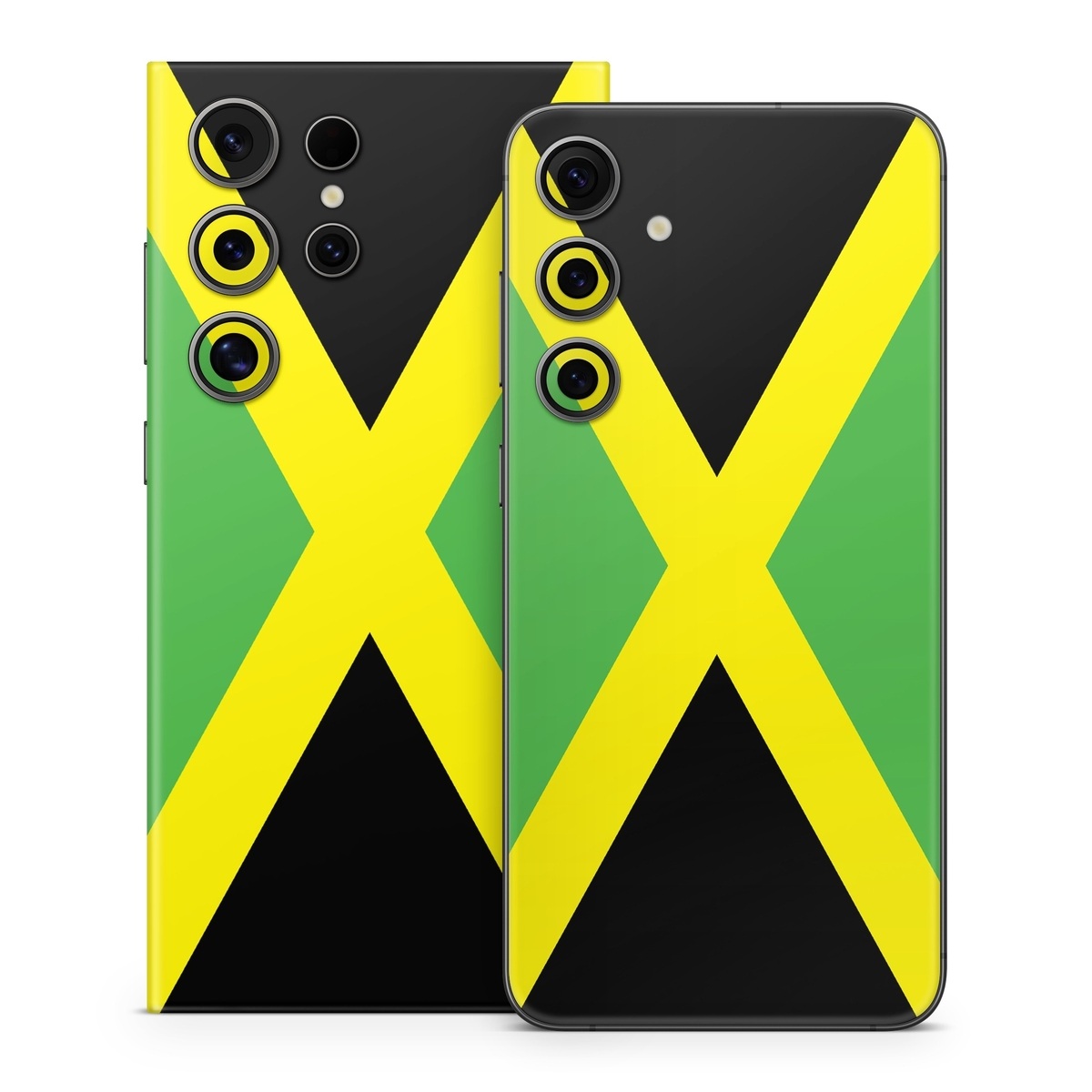Samsung Galaxy S24 Series Skin design of Green, Flag, Yellow, Macro photography, Graphics, Graphic design, with black, green, yellow colors