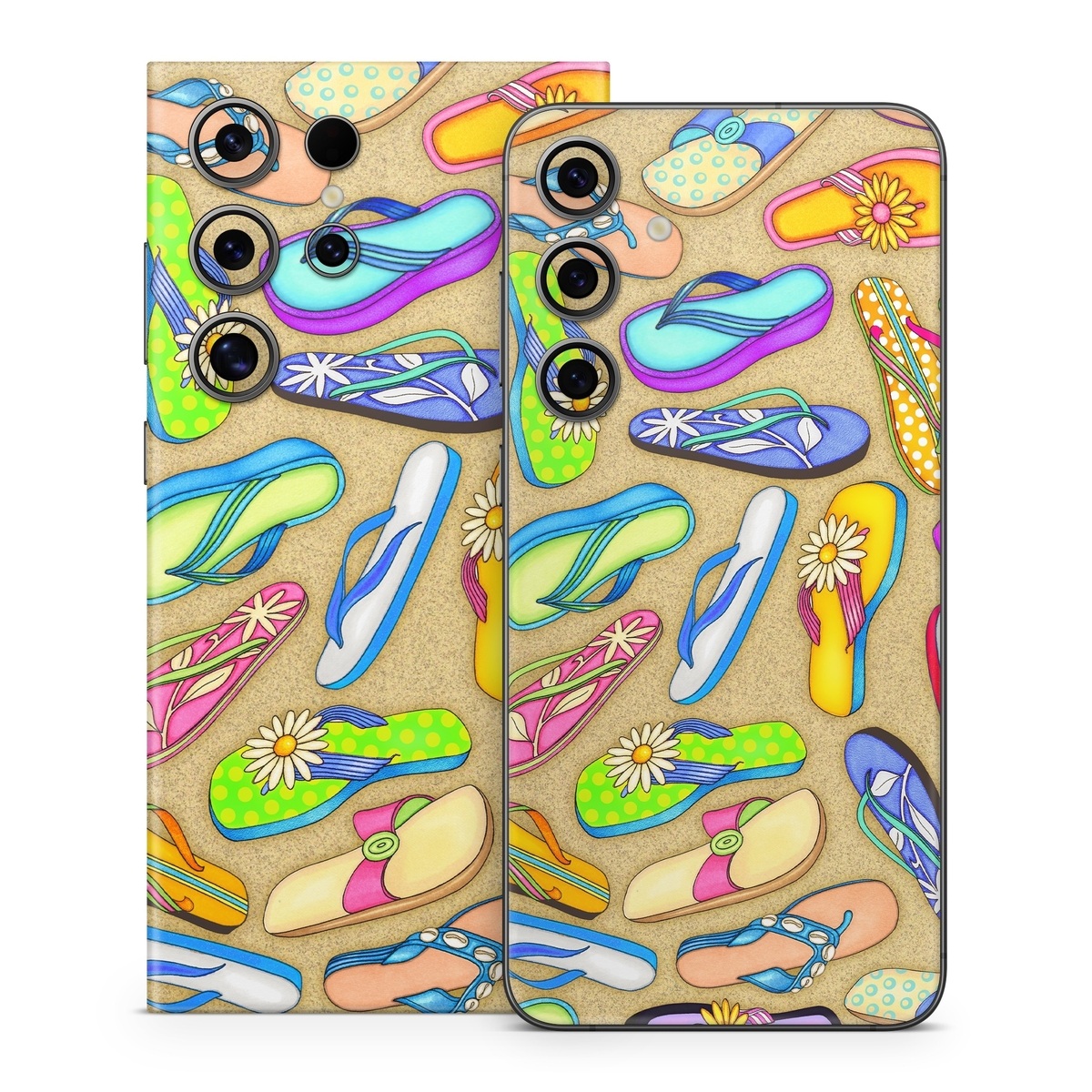 Samsung Galaxy S24 Series Skin design of Pattern, Design, Visual arts, Footwear, Art, with gray, green, blue, pink, purple, orange colors