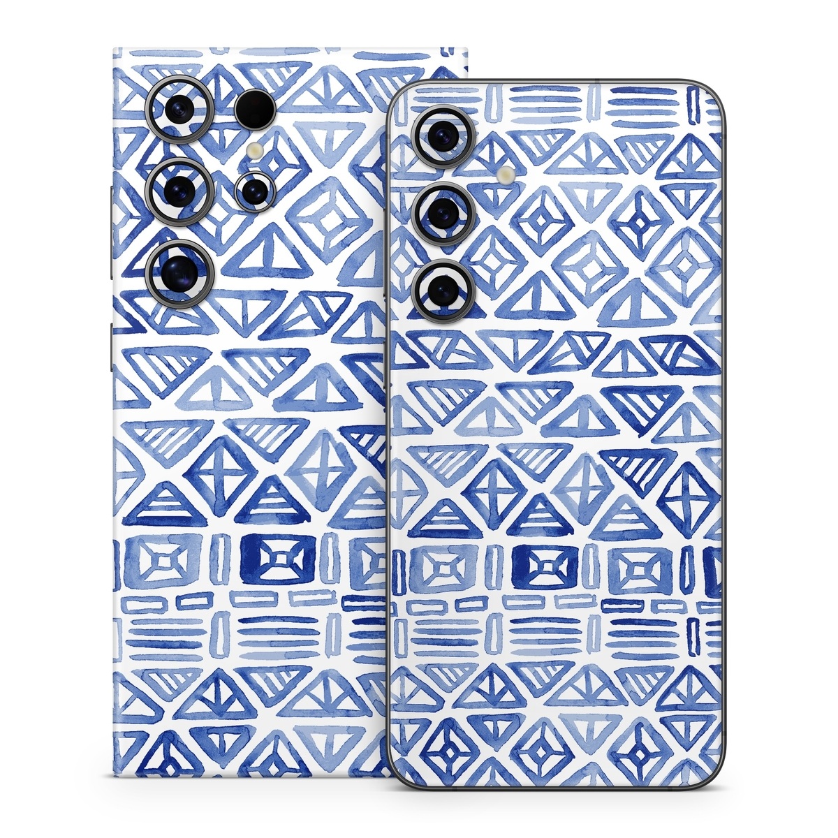 Samsung Galaxy S24 Series Skin design of Pattern, Line, Design, Symmetry, Visual arts, Parallel, with white, blue colors