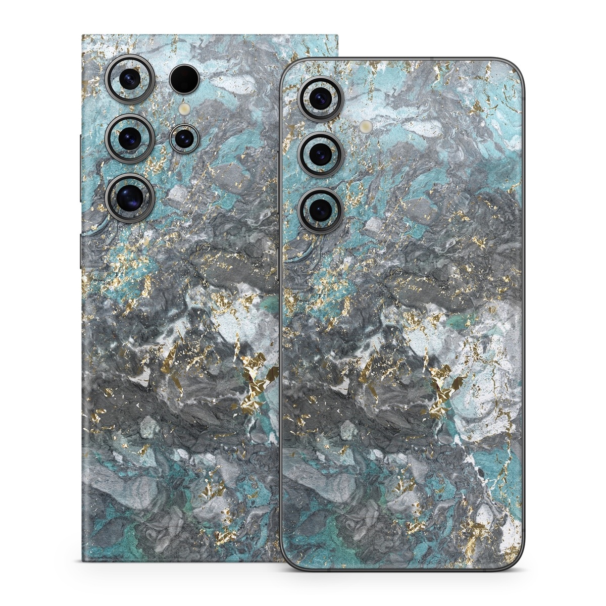 Samsung Galaxy S24 Series Skin design of Blue, Turquoise, Green, Aqua, Teal, Geology, Rock, Painting, Pattern, with black, white, gray, green, blue colors