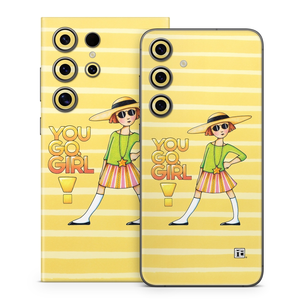 Samsung Galaxy S24 Series Skin design of Cartoon, Illustration, Clip art, Art, with orange, pink, yellow, green, gray, black colors
