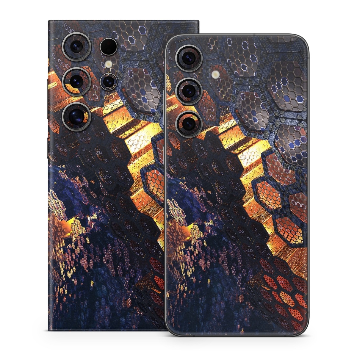 Samsung Galaxy S24 Series Skin design of Geological phenomenon, Sky, Water, Cobblestone, Rock, Reflection, Colorfulness, World, Art, with black, red, green colors