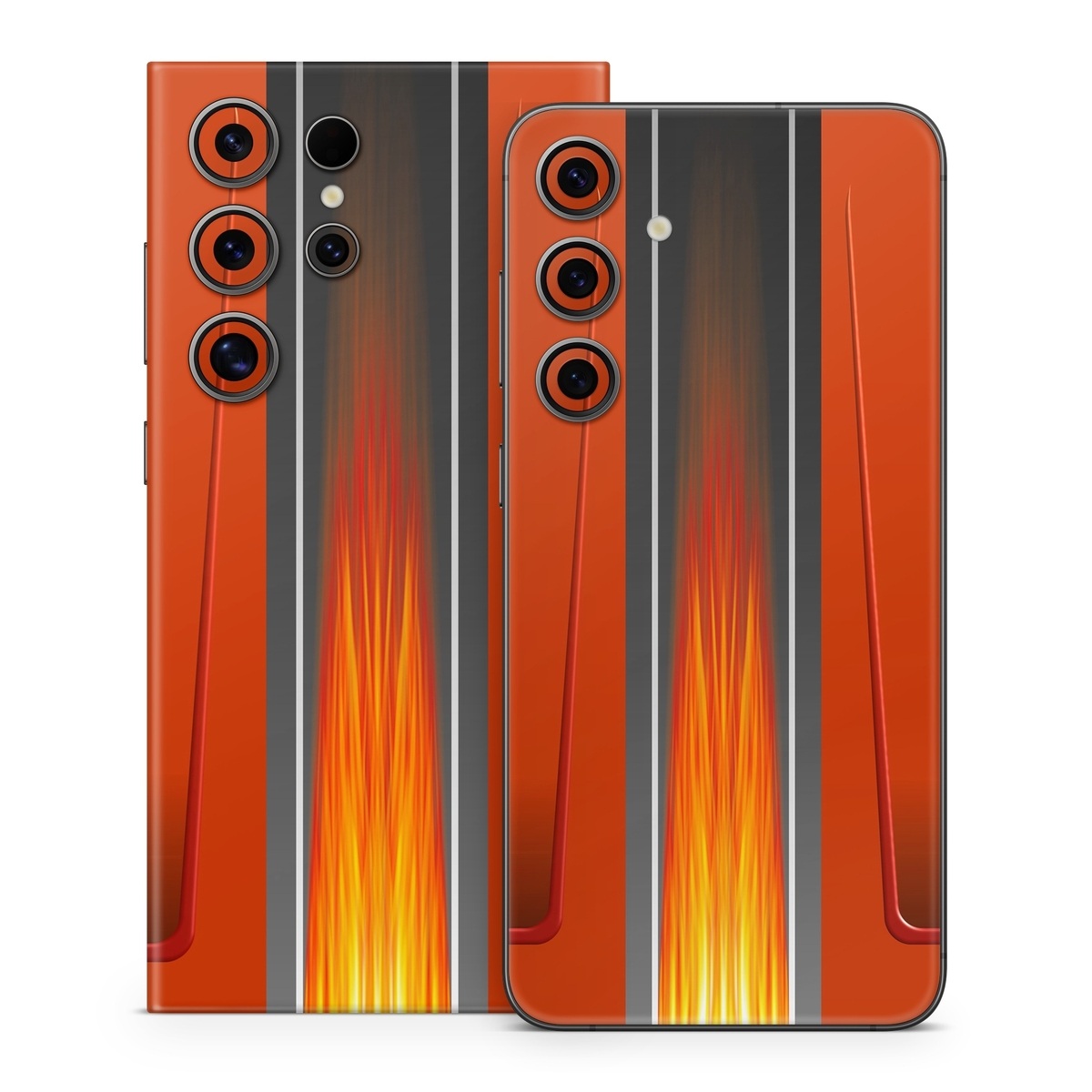 Samsung Galaxy S24 Series Skin design of Orange, Red, Line, Material property, Rectangle, Automotive lighting, with red, black, orange, gray colors