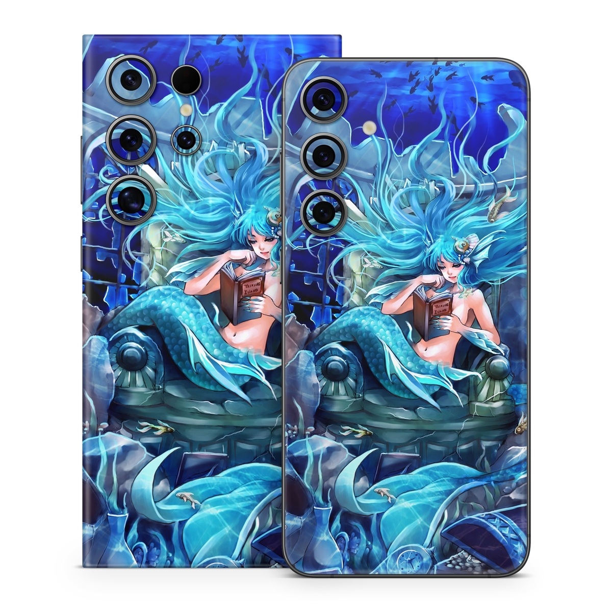 Samsung Galaxy S24 Series Skin design of Cg artwork, Fictional character, Electric blue, Illustration, Art, Mythology, Dragon, Games, Mythical creature, with blue, black, yellow, white colors