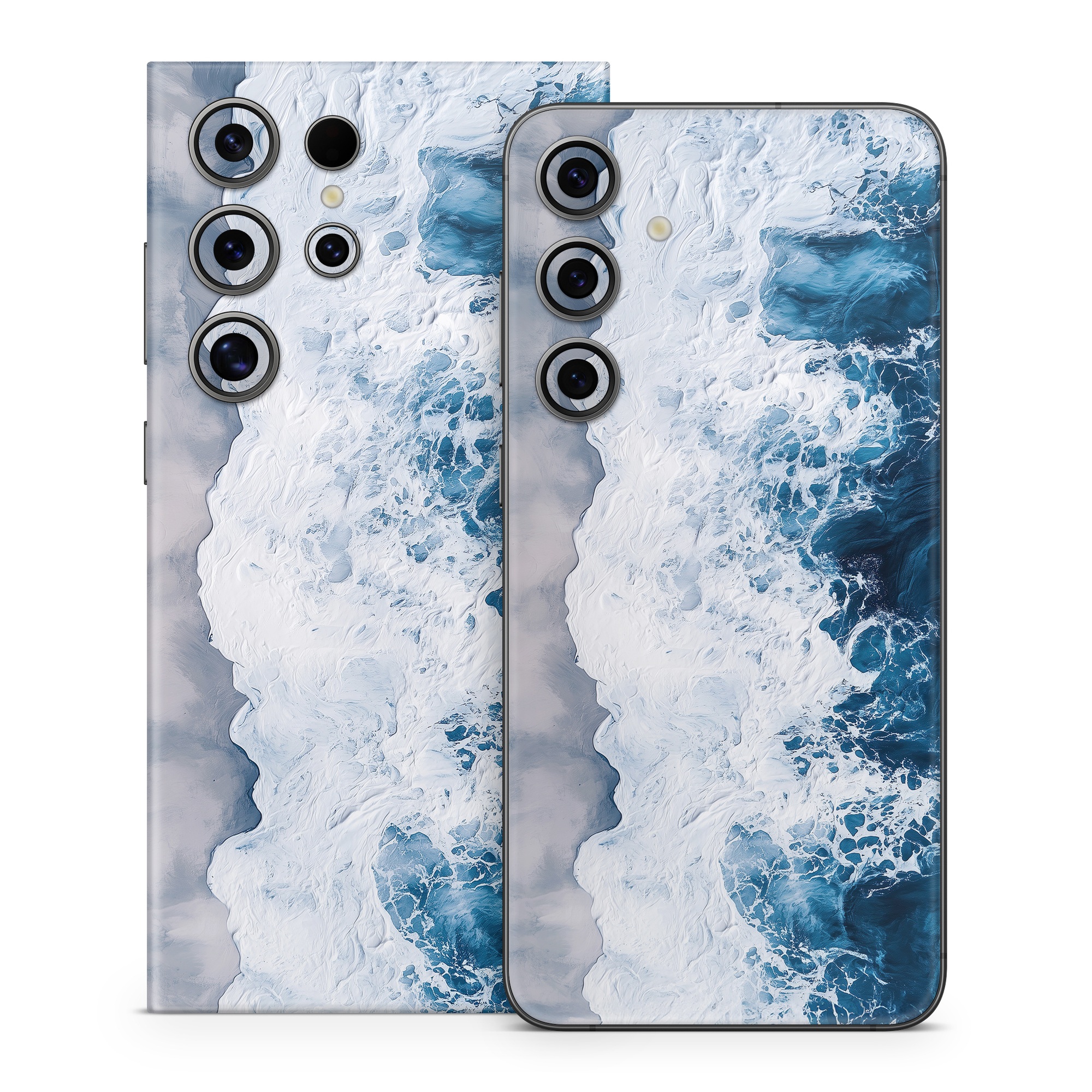 Samsung Galaxy S24 Series Skin design of Water, Atmosphere, Water resources, Cloud, Liquid, Azure, Fluid, Natural landscape, Wind wave, Sky, with black, blue, white, gray colors