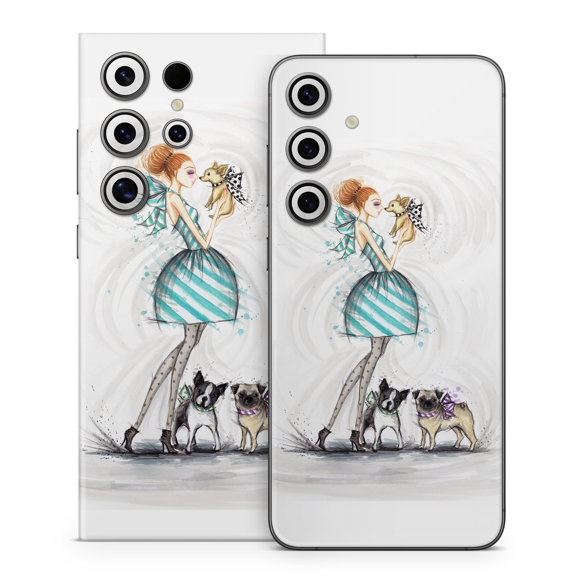 Samsung Galaxy S24 Series Skin design of Illustration, Cartoon, Drawing, Art, Costume design, Fictional character, Fashion illustration, Sketch, with gray, black, white, blue, gray, yellow, brown colors