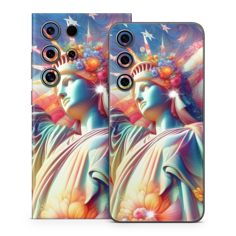 Samsung Galaxy S24 Series Skin design of Fictional character, Mythology, CG artwork, Graphics, Mythical creature, Modern art, Angel, Animation