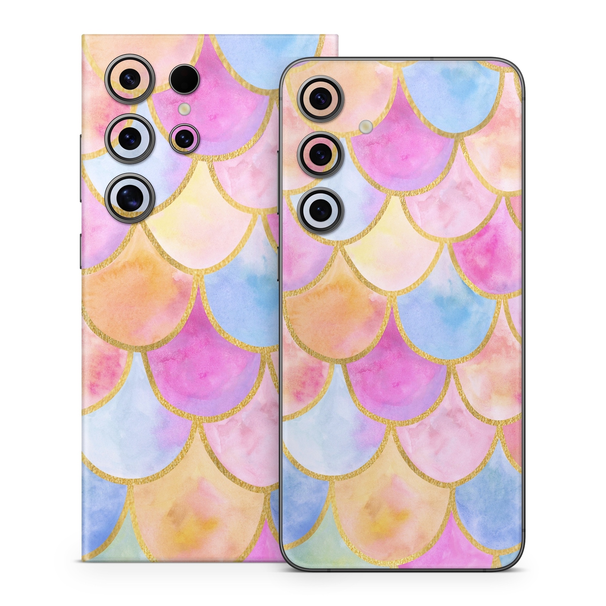 Samsung Galaxy S24 Series Skin design of Colorfulness, Natural material, Pink, Art, Line, Magenta, Red, Creative arts, Circle, Pattern, with pink, purple, blue, orange, yellow, white colors
