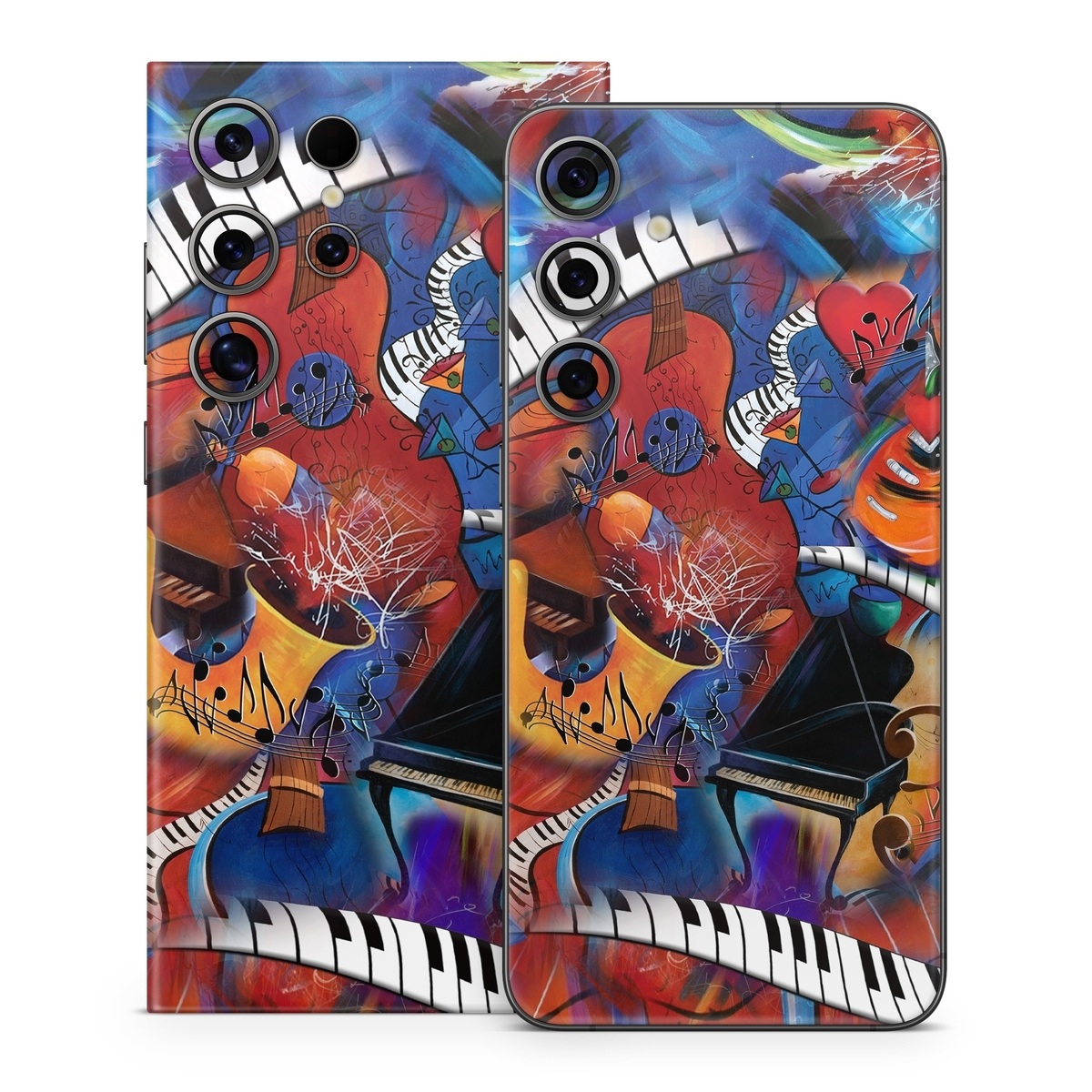 Samsung Galaxy S24 Series Skin design of Art, Graffiti, Mural, Modern art, Street art, Psychedelic art, Fictional character, Graphic design, Visual arts, Animated cartoon, with black, red, blue, gray, green colors