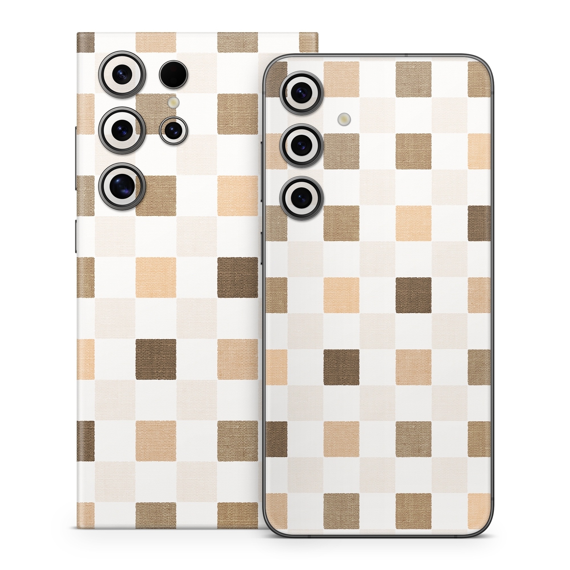 Samsung Galaxy S24 Series Skin design of Brown, Rectangle, Beige, Textile, Sleeve, Grey, Khaki, Material property, Symmetry, Art, with white, gray, brown colors