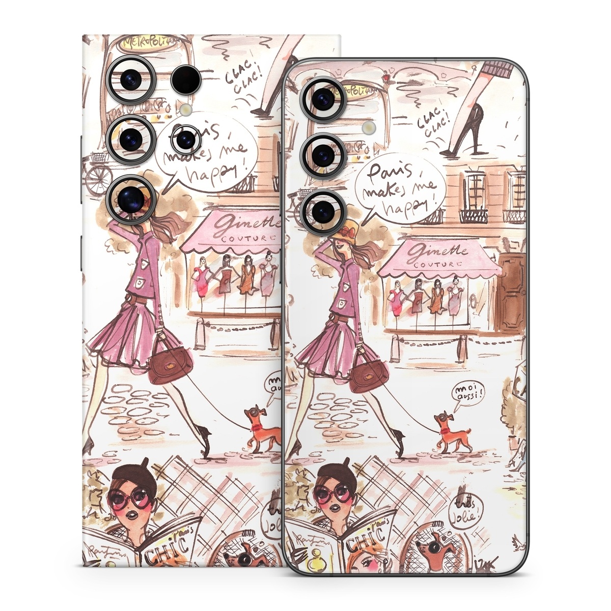 Samsung Galaxy S24 Series Skin design of Cartoon, Illustration, Comic book, Fiction, Comics, Art, Human, Organism, Fictional character, Style, with gray, white, pink, red, yellow, green colors