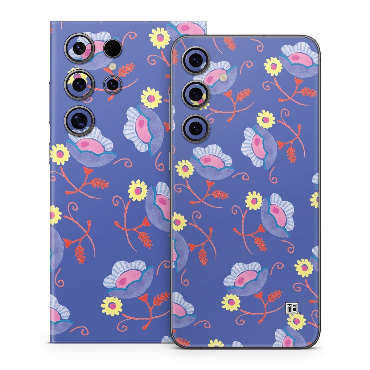 Samsung Galaxy S24 Series Skin design of Azure, Textile, Rectangle, Art, Aqua, Painting, Pattern, Electric blue, Font, Visual arts, with purple, red, yellow, pink colors