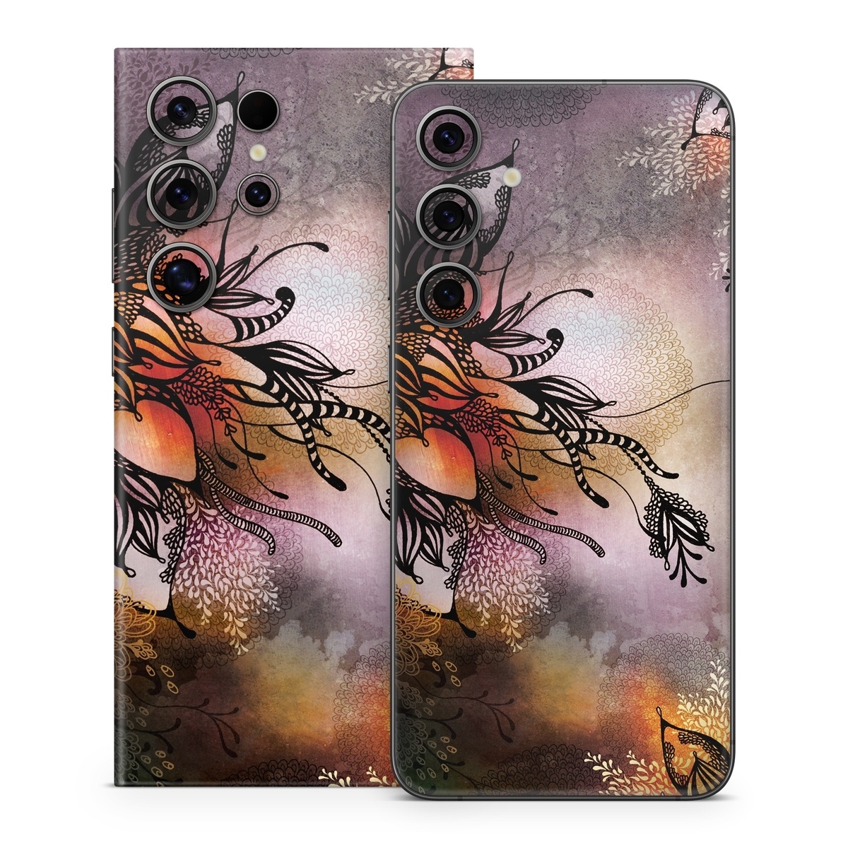 Samsung Galaxy S24 Series Skin design of Illustration, Graphic design, Cg artwork, Art, Fictional character, Graphics, Visual arts, Darkness, with black, gray, red, green, purple colors