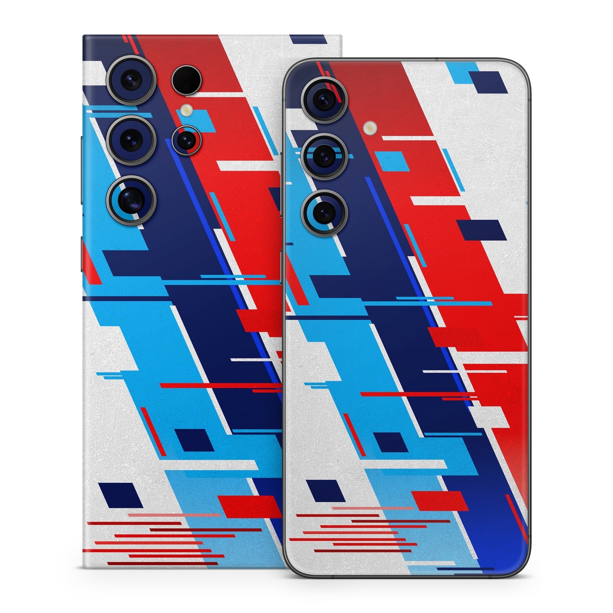 Samsung Galaxy S24 Series Skin design of Azure, Font, Material property, Parallel, Electric blue, Slope, Graphics, Carmine, Brand, Rectangle, with gray, blue, black, red, purple colors