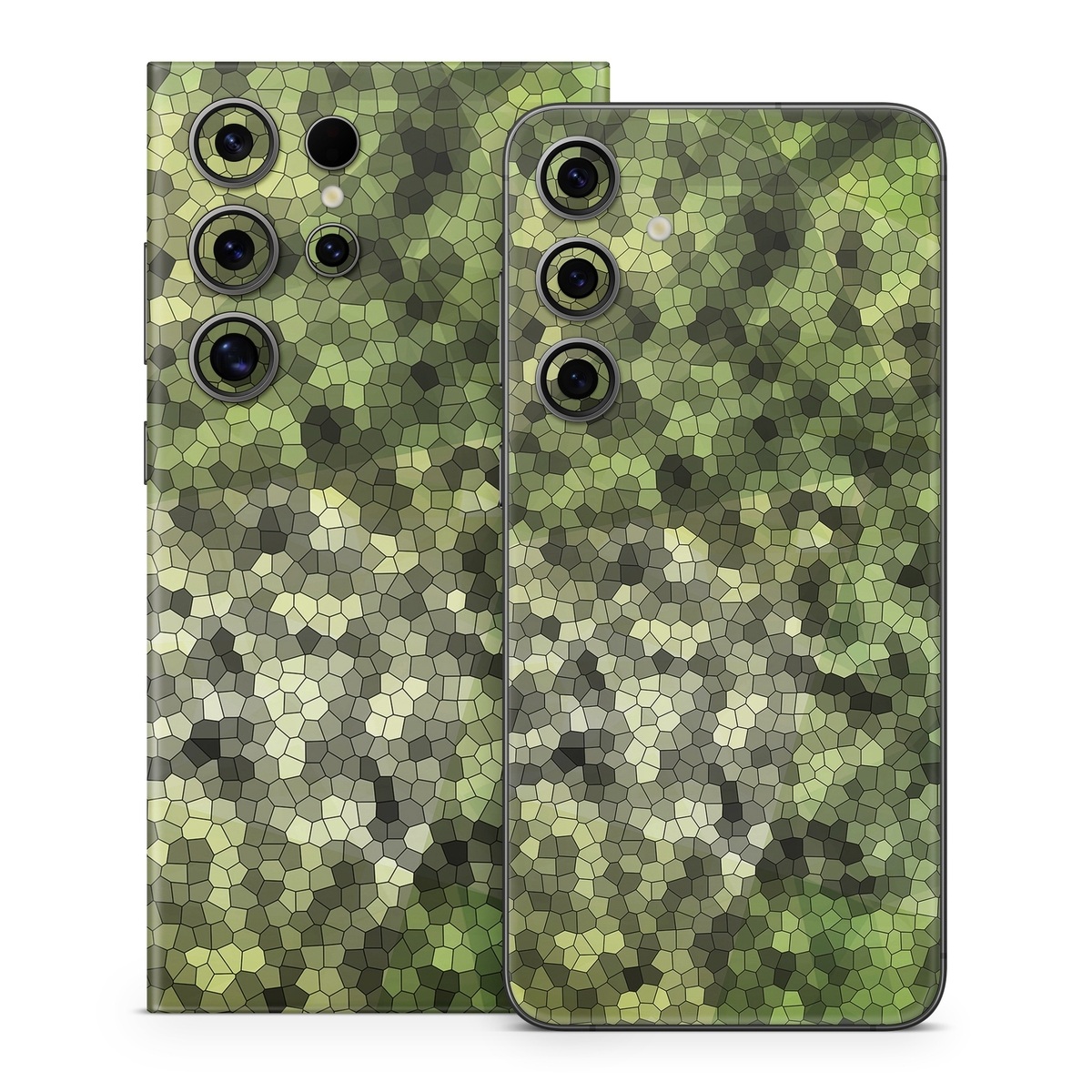 Samsung Galaxy S24 Series Skin design of Green, Grass, Leaf, Plant, Pattern, Groundcover, with black, white, green, gray colors