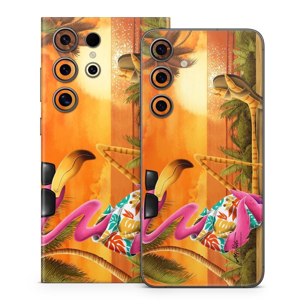 Samsung Galaxy S24 Series Skin design of Cartoon, Art, Animation, Illustration, Plant, Cg artwork, Shoe, Fictional character, with red, orange, green, black, pink colors