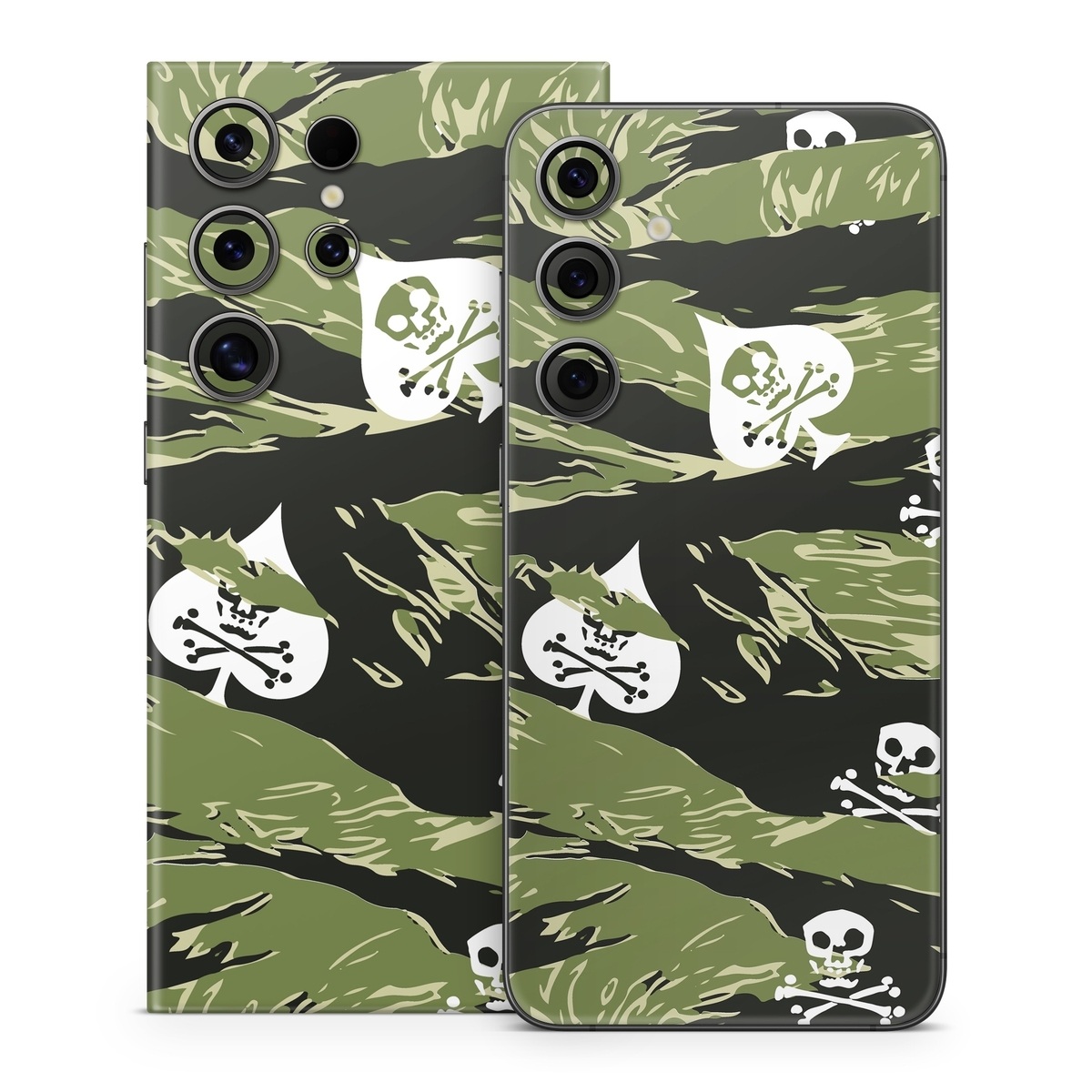 Samsung Galaxy S24 Series Skin design of Military camouflage, Pattern, Leaf, Illustration, Design, Tree, Camouflage, Plant, Art, Branch, with black, white, green colors