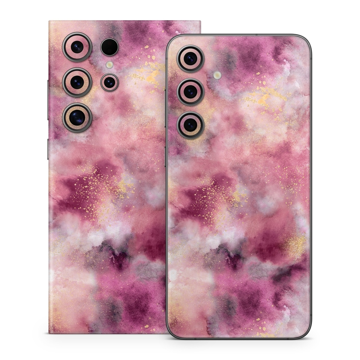 Samsung Galaxy S24 Series Skin design of Purple, Pink, Magenta, Pattern, Plant, Art, Flower, Peach, Event, Petal, with white, black, red, purple, yellow, pink colors
