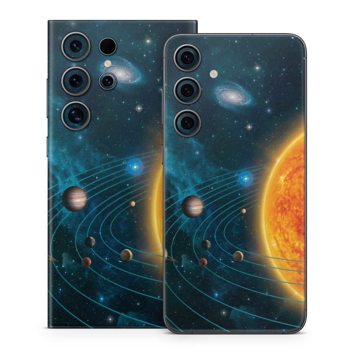 Samsung Galaxy S24 Series Skin design of Astronomical object, Universe, Outer space, Galaxy, Astronomy, Atmosphere, Space, Planet, Science, Sky, with red, yellow, black, blue, brown, white colors
