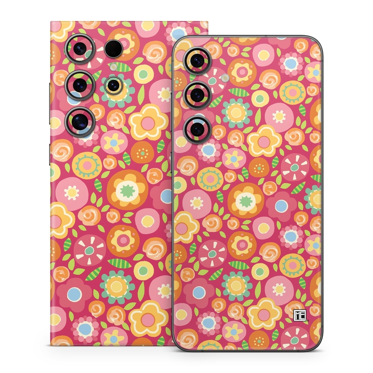 Samsung Galaxy S24 Series Skin design of Orange, Pattern, Design, Circle, with red, pink, green, gray, orange, purple colors