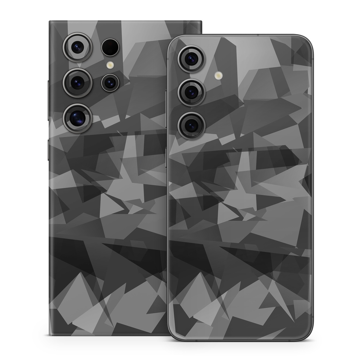 Samsung Galaxy S24 Series Skin design of Black, Pattern, Triangle, Black-and-white, Monochrome, Grey, Design, Line, Architecture, Monochrome photography, with black, gray colors